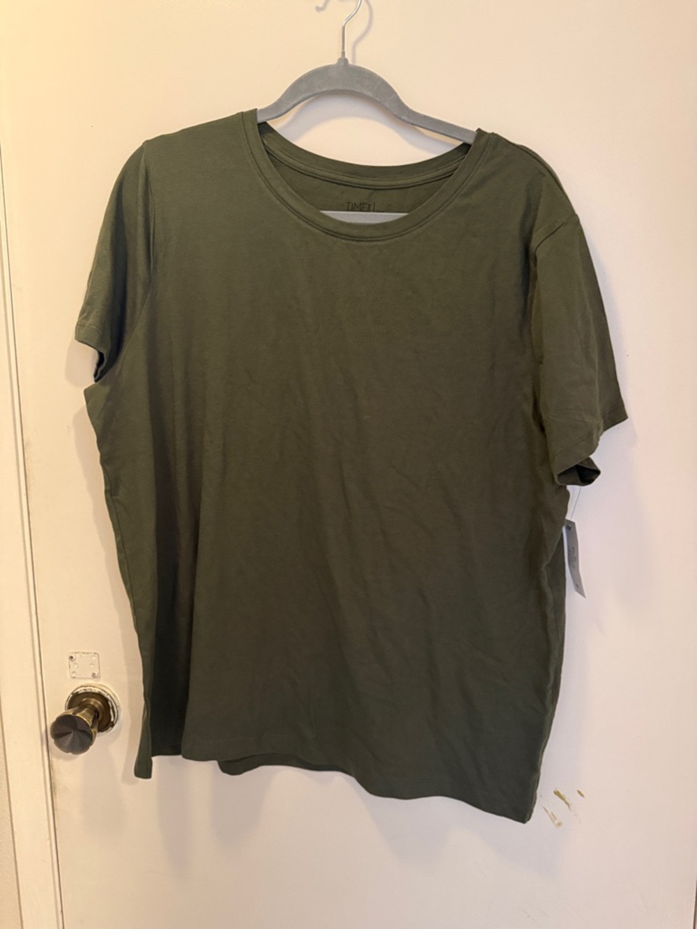 Time and Tru Women’s Short Sleeve Crew Tee in Olive
